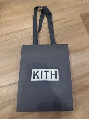 KITH Black Shopping Tote with Silver Logo Panel
